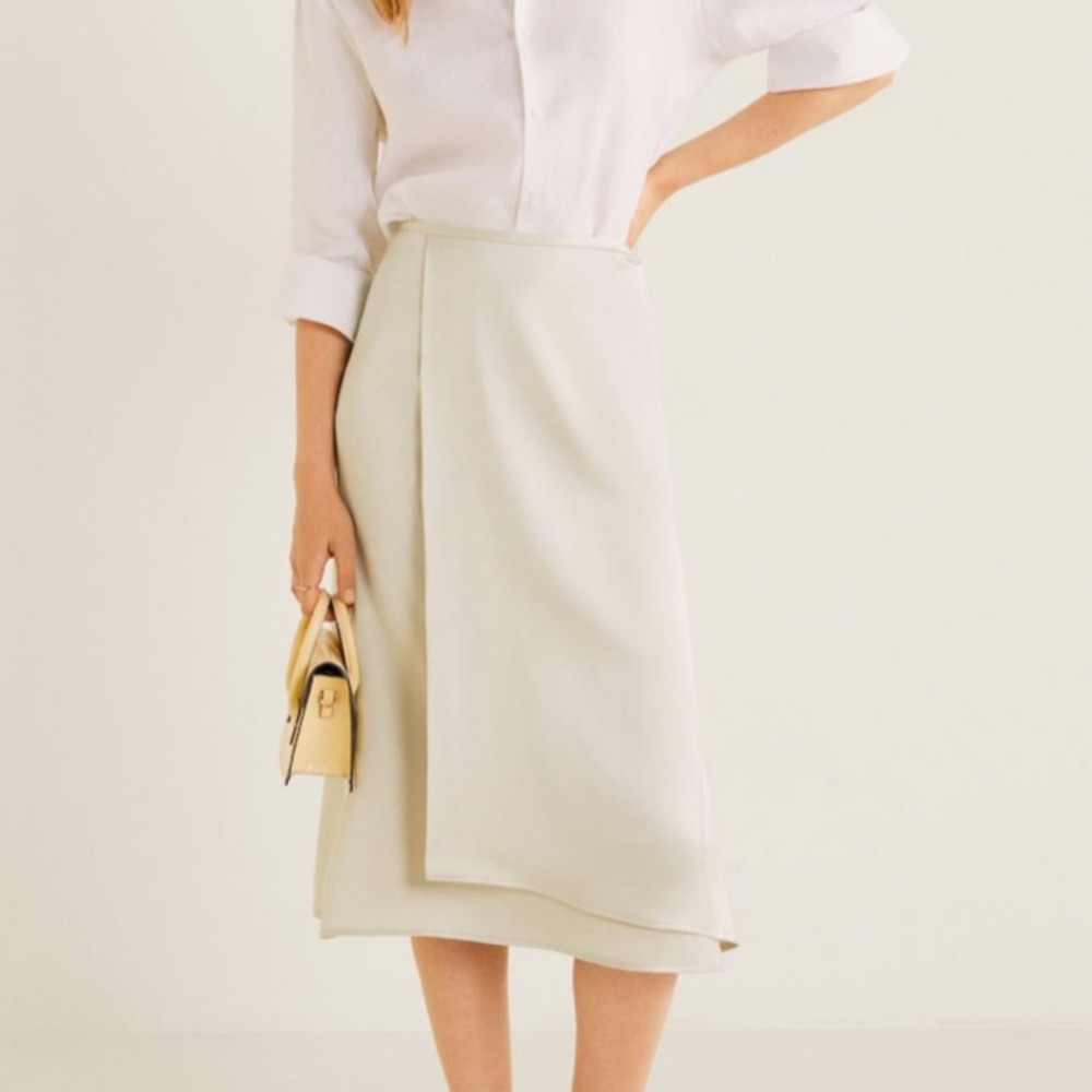 Mango Midi satin skirt